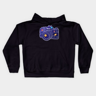 Cosmic Capture: Vintage Lens in the Universe Kids Hoodie